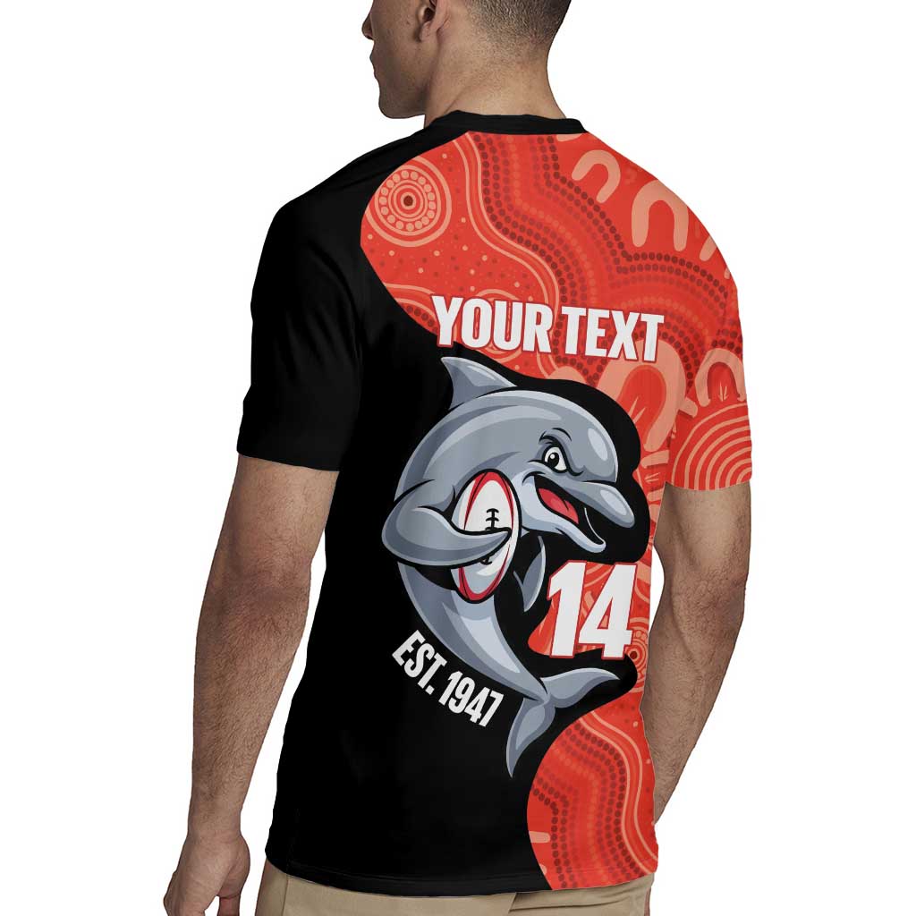 Redcliffe Rugby Custom Rugby Jersey Go Dolphins Aboriginal Art - Aussie Hoodie