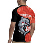 Redcliffe Rugby Custom Rugby Jersey Go Dolphins Aboriginal Art - Aussie Hoodie