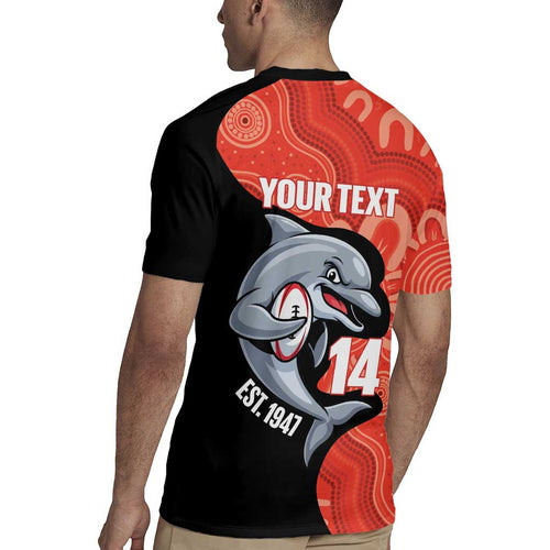 Redcliffe Rugby Custom Rugby Jersey Go Dolphins Aboriginal Art - Aussie Hoodie