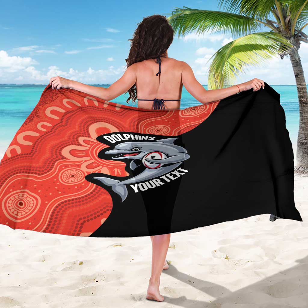 Redcliffe Rugby Custom Sarong Go Dolphins Aboriginal Art - Aussie Hoodie