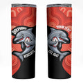 Redcliffe Rugby Custom Skinny Tumbler Go Dolphins Aboriginal Art - Aussie Hoodie