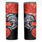 Redcliffe Rugby Custom Skinny Tumbler Go Dolphins Aboriginal Art - Aussie Hoodie
