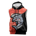 Redcliffe Rugby Custom Sleeveless Hoodie Go Dolphins Aboriginal Art - Aussie Hoodie