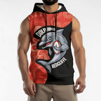 Redcliffe Rugby Custom Sleeveless Hoodie Go Dolphins Aboriginal Art - Aussie Hoodie