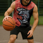 Redcliffe Rugby Custom Sleeveless Hoodie Go Dolphins Aboriginal Art - Aussie Hoodie