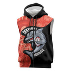 Redcliffe Rugby Custom Sleeveless Zip Hoodie Go Dolphins Aboriginal Art LT14