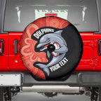 Redcliffe Rugby Custom Spare Tire Cover Go Dolphins Aboriginal Art - Aussie Hoodie