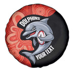 Redcliffe Rugby Custom Spare Tire Cover Go Dolphins Aboriginal Art - Aussie Hoodie