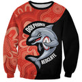 Redcliffe Rugby Custom Sweatshirt Go Dolphins Aboriginal Art - Aussie Hoodie