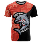 Redcliffe Rugby Custom T Shirt Go Dolphins Aboriginal Art - Aussie Hoodie