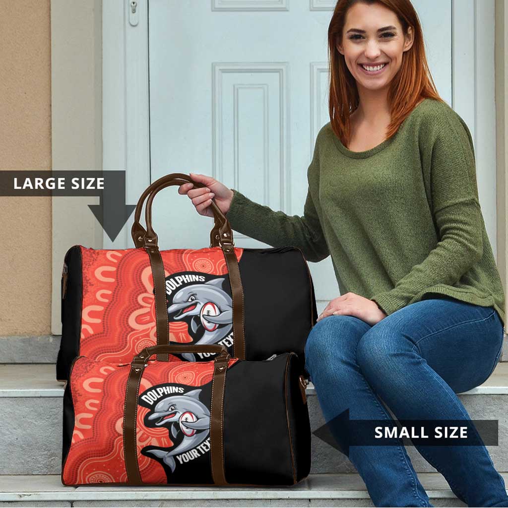 Redcliffe Rugby Custom Travel Bag Go Dolphins Aboriginal Art - Aussie Hoodie