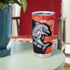 Redcliffe Rugby Custom Tumbler Cup Go Dolphins Aboriginal Art - Aussie Hoodie