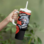 Redcliffe Rugby Custom Tumbler With Handle Go Dolphins Aboriginal Art - Aussie Hoodie