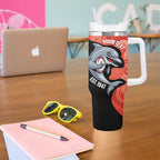 Redcliffe Rugby Custom Tumbler With Handle Go Dolphins Aboriginal Art - Aussie Hoodie