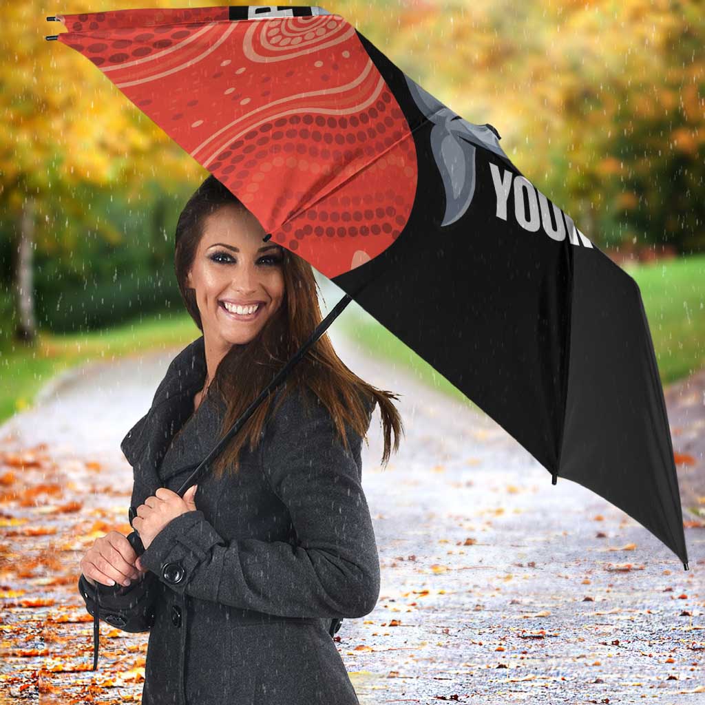 Redcliffe Rugby Custom Umbrella Go Dolphins Aboriginal Art - Aussie Hoodie
