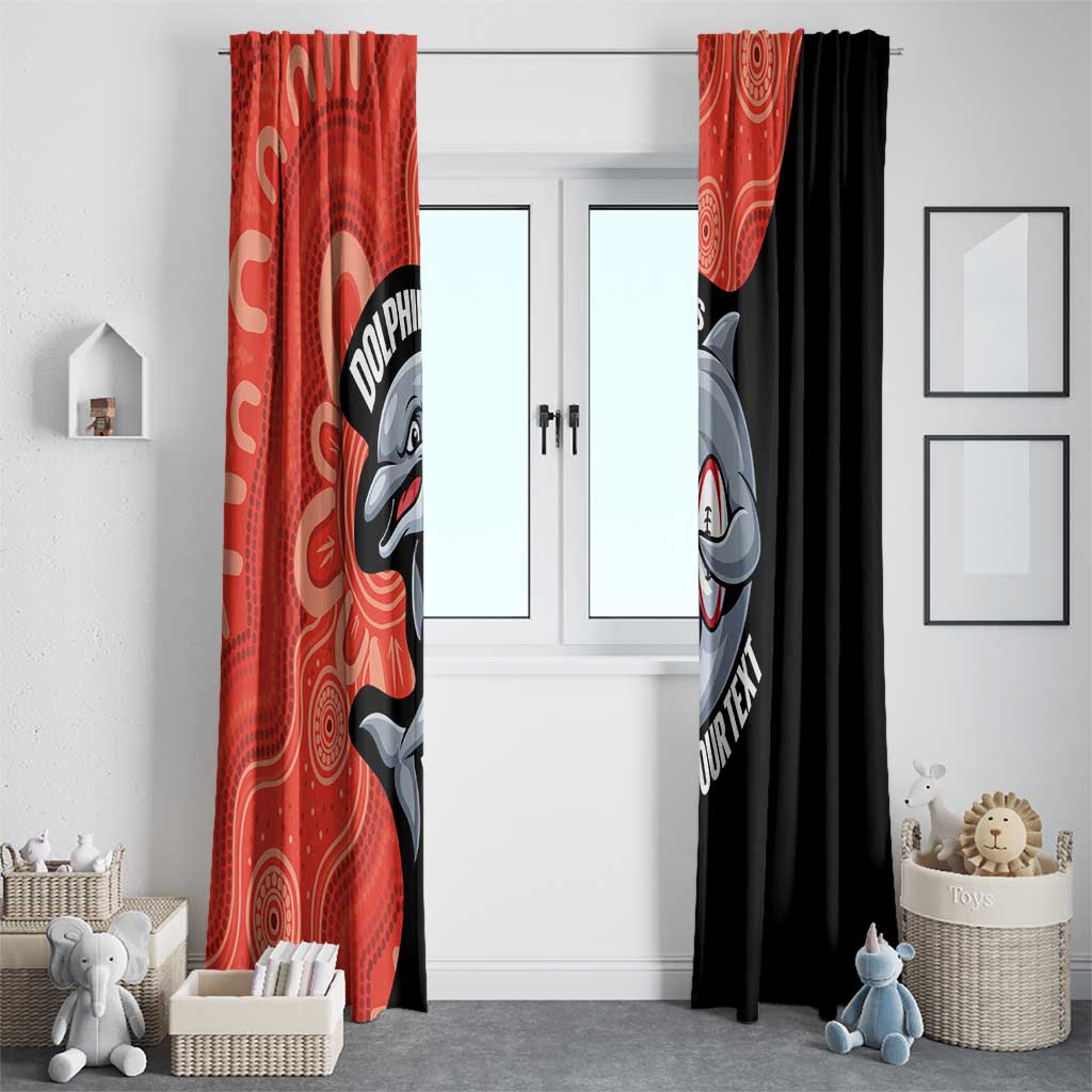 Redcliffe Rugby Custom Window Curtain Go Dolphins Aboriginal Art - Aussie Hoodie