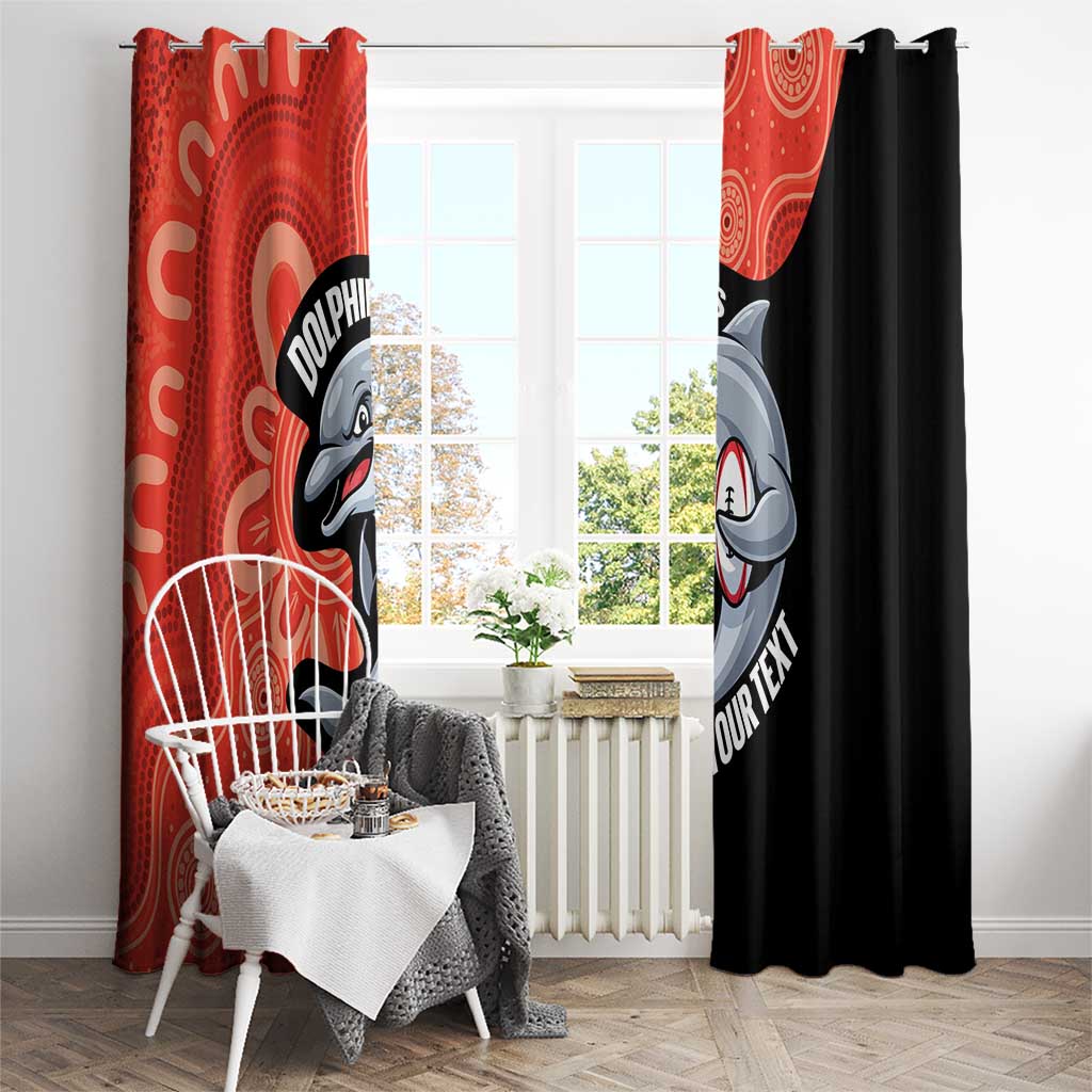 Redcliffe Rugby Custom Window Curtain Go Dolphins Aboriginal Art - Aussie Hoodie