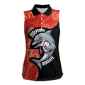 Redcliffe Rugby Custom Women Sleeveless Polo Shirt Go Dolphins Aboriginal Art - Aussie Hoodie