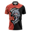 Redcliffe Rugby Custom Zipper Polo Shirt Go Dolphins Aboriginal Art - Aussie Hoodie