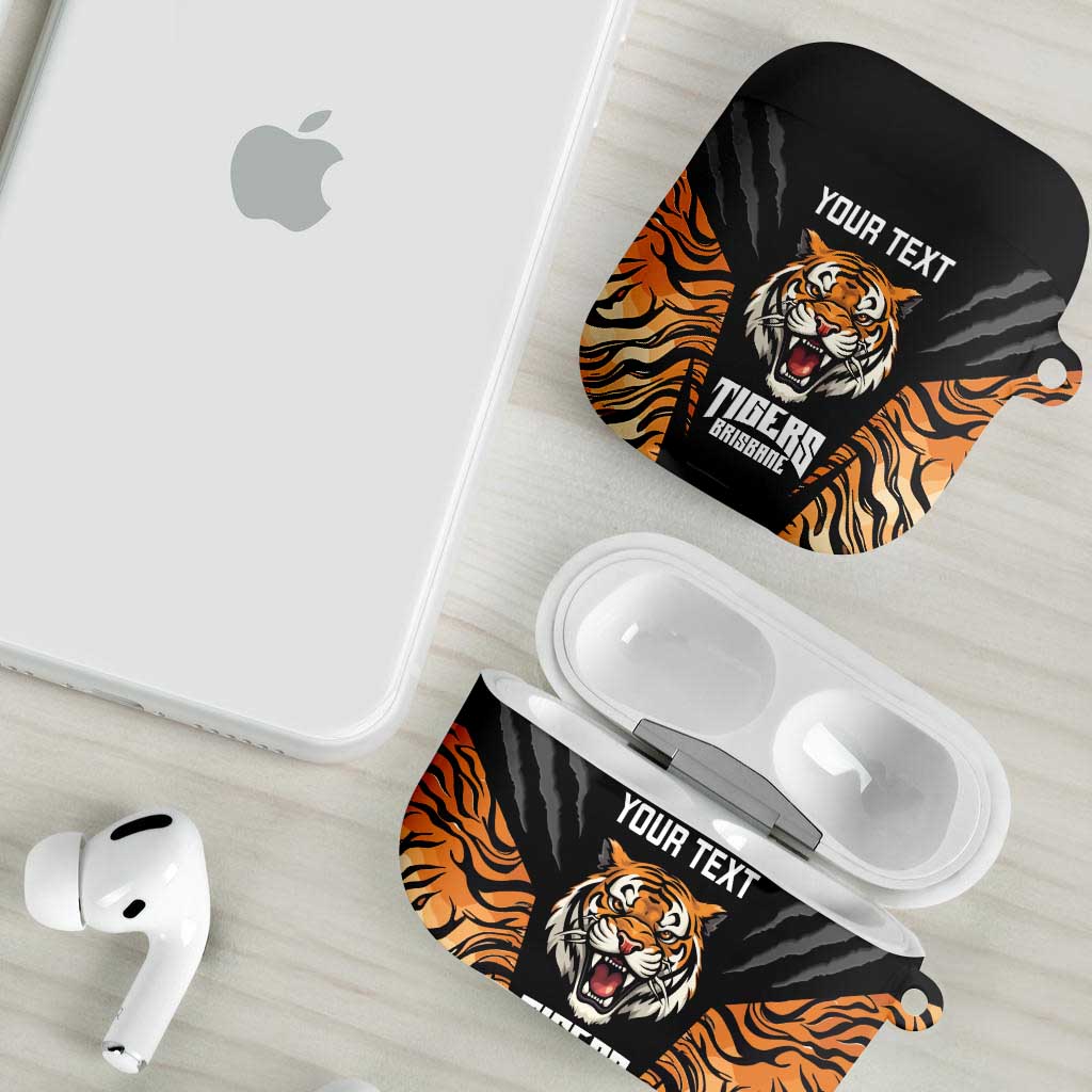 Brisbane Rugby Custom AirPods Case Go Tigers Skin Pattern - Aussie Hoodie