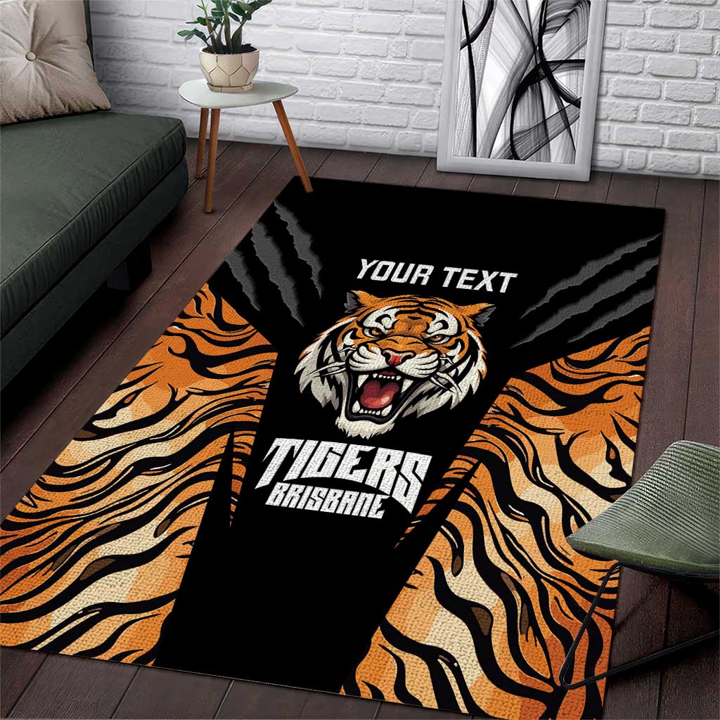 Brisbane Rugby Custom Area Rug Go Tigers Skin Pattern - Aussie Hoodie