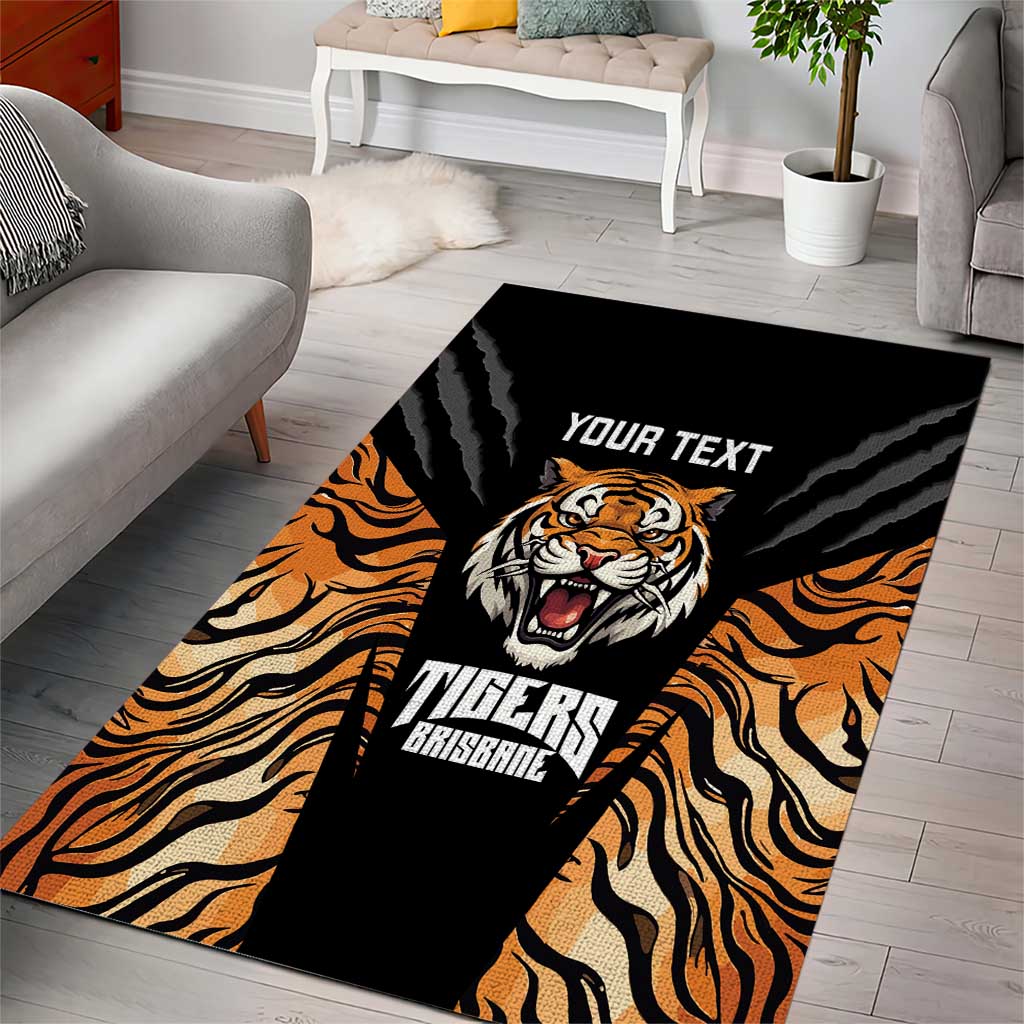 Brisbane Rugby Custom Area Rug Go Tigers Skin Pattern - Aussie Hoodie