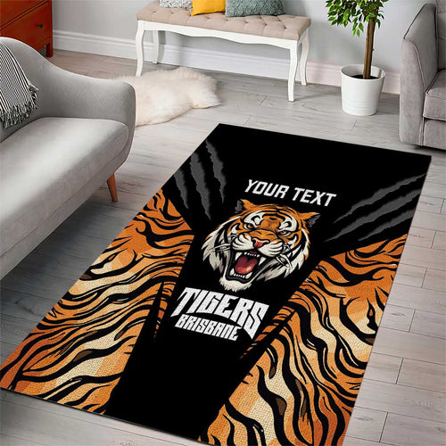 Brisbane Rugby Custom Area Rug Go Tigers Skin Pattern - Aussie Hoodie