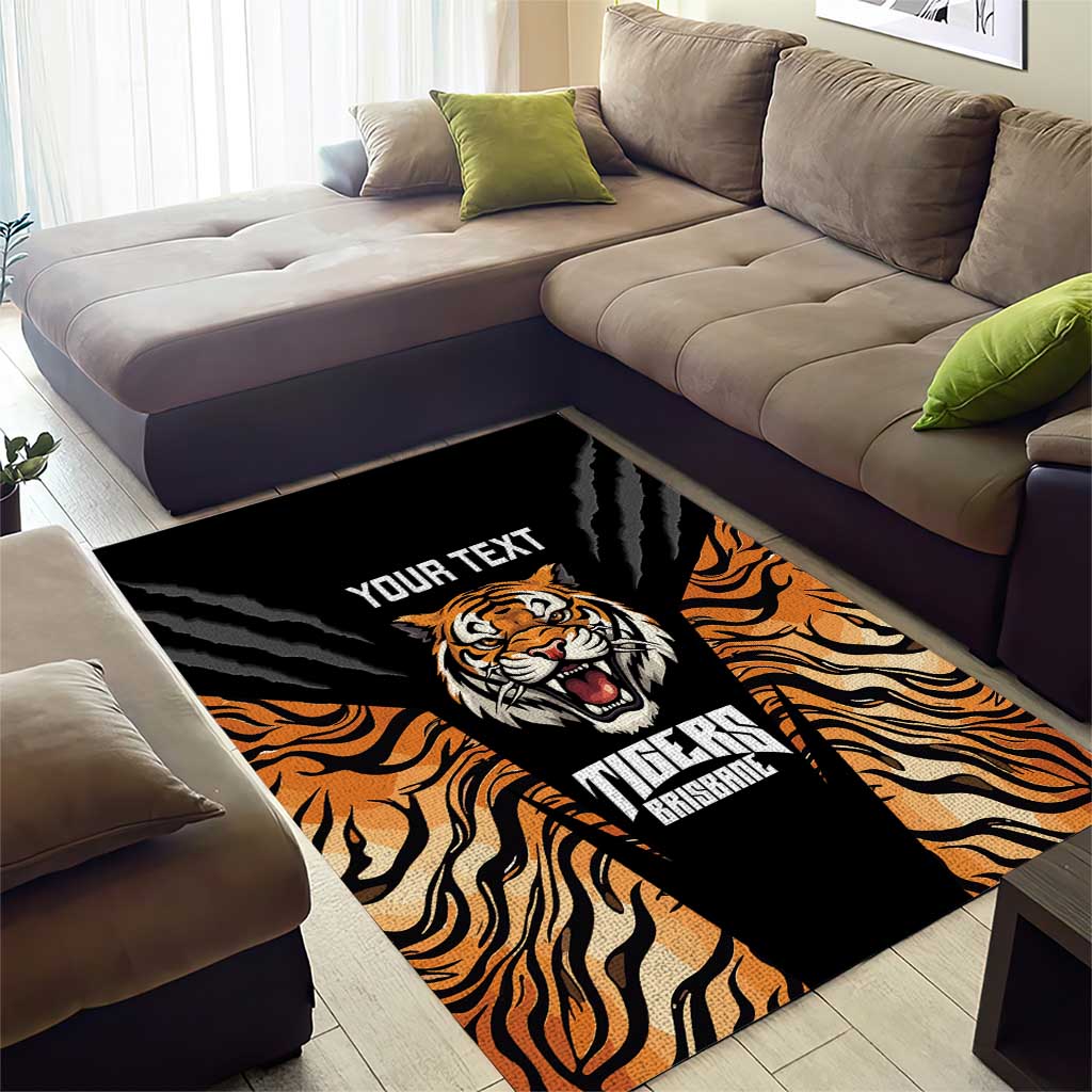 Brisbane Rugby Custom Area Rug Go Tigers Skin Pattern - Aussie Hoodie