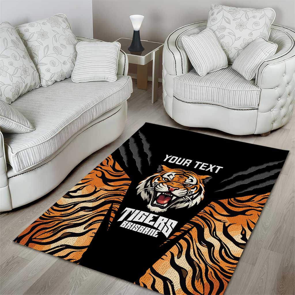Brisbane Rugby Custom Area Rug Go Tigers Skin Pattern - Aussie Hoodie