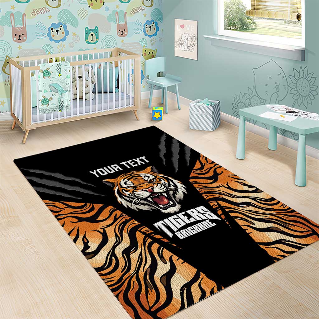 Brisbane Rugby Custom Area Rug Go Tigers Skin Pattern - Aussie Hoodie