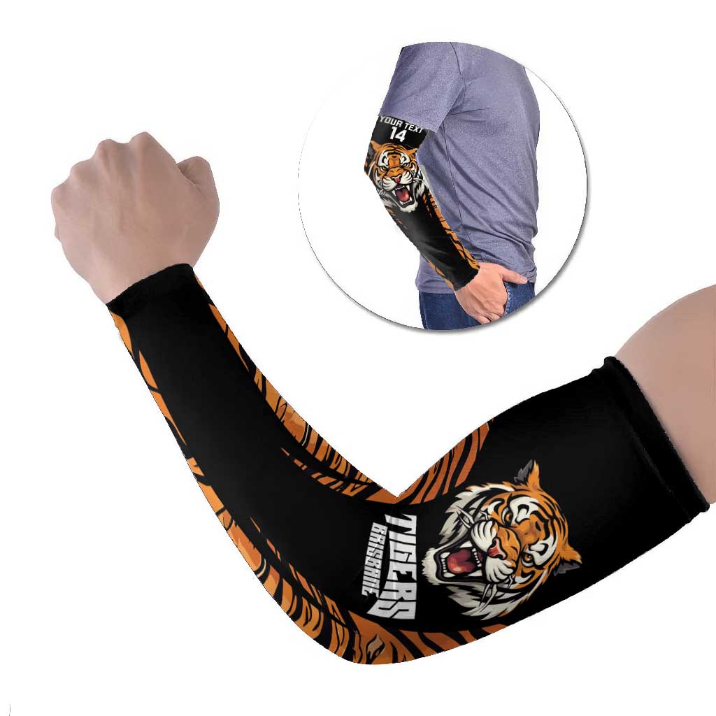 Brisbane Rugby Custom Arm Sleeves Go Tigers Skin Pattern - Aussie Hoodie
