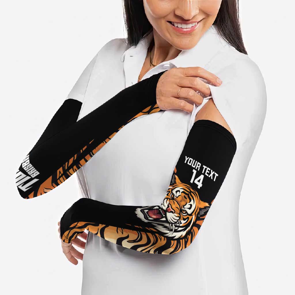 Brisbane Rugby Custom Arm Sleeves Go Tigers Skin Pattern - Aussie Hoodie