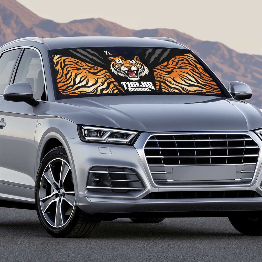 Brisbane Rugby Custom Auto Sun Shade Go Tigers Skin Pattern - Aussie Hoodie