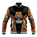 Brisbane Rugby Custom Baseball Jacket Go Tigers Skin Pattern - Aussie Hoodie
