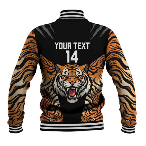 Brisbane Rugby Custom Baseball Jacket Go Tigers Skin Pattern - Aussie Hoodie