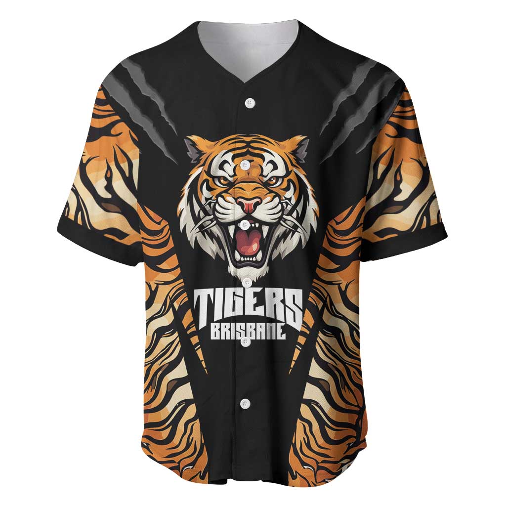 Brisbane Rugby Custom Baseball Jersey Go Tigers Skin Pattern - Aussie Hoodie
