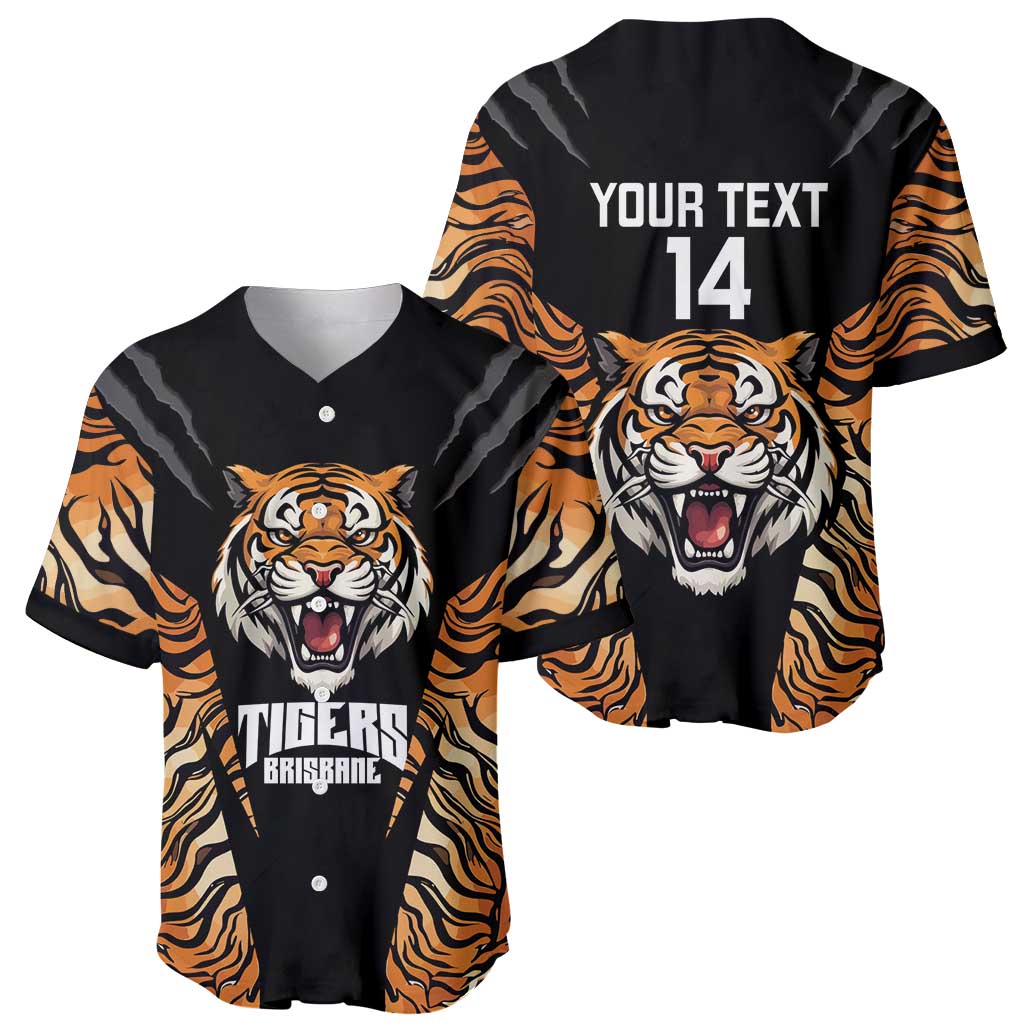 Brisbane Rugby Custom Baseball Jersey Go Tigers Skin Pattern - Aussie Hoodie