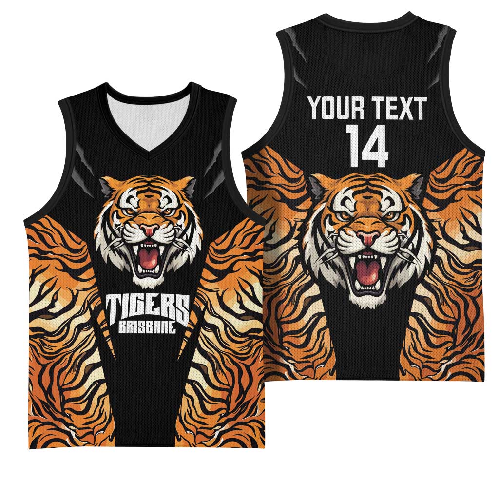 Brisbane Rugby Custom Basketball Jersey Go Tigers Skin Pattern - Aussie Hoodie