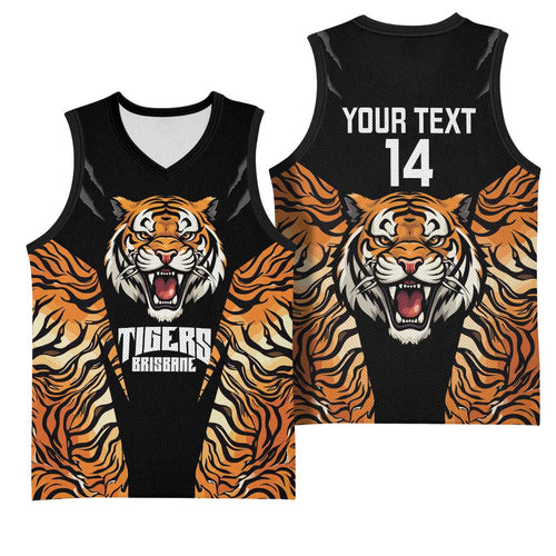Brisbane Rugby Custom Basketball Jersey Go Tigers Skin Pattern - Aussie Hoodie