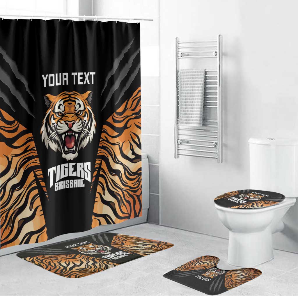 Brisbane Rugby Custom Bathroom Set Go Tigers Skin Pattern - Aussie Hoodie