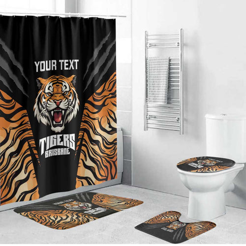 Brisbane Rugby Custom Bathroom Set Go Tigers Skin Pattern - Aussie Hoodie