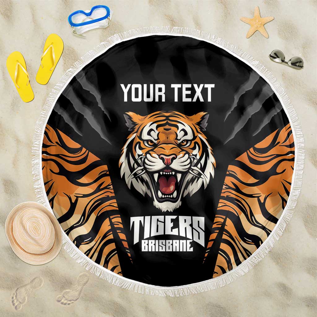 Brisbane Rugby Custom Beach Blanket Go Tigers Skin Pattern - Aussie Hoodie