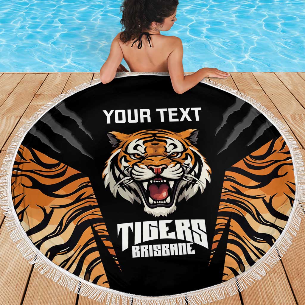 Brisbane Rugby Custom Beach Blanket Go Tigers Skin Pattern - Aussie Hoodie