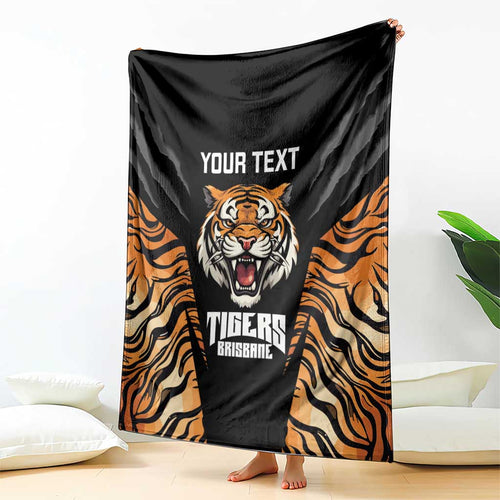 Brisbane Rugby Custom Blanket Go Tigers Skin Pattern - Aussie Hoodie