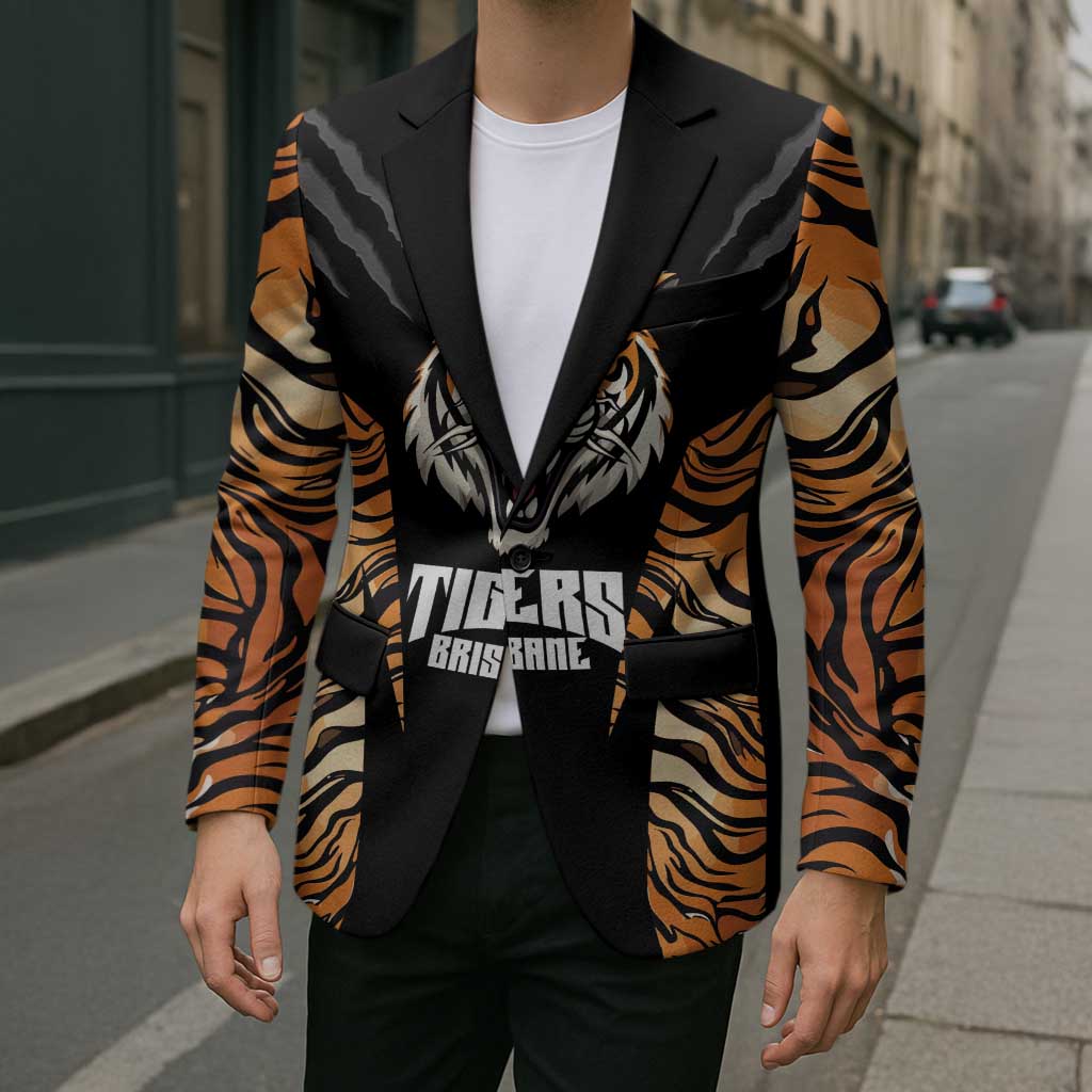 Brisbane Rugby Custom Blazer Go Tigers Skin Pattern - Aussie Hoodie