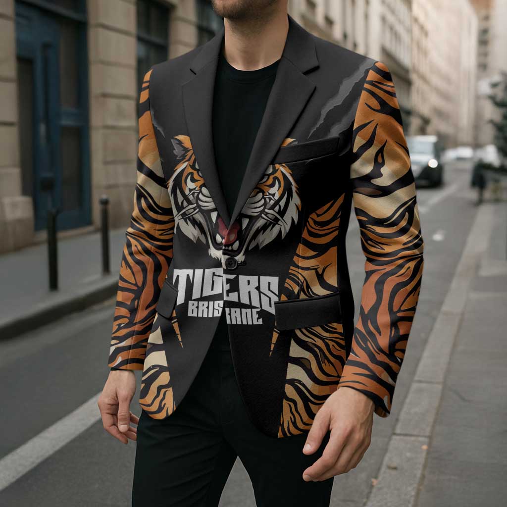 Brisbane Rugby Custom Blazer Go Tigers Skin Pattern - Aussie Hoodie