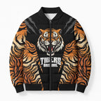Brisbane Rugby Custom Bomber Puffer Jacket Go Tigers Skin Pattern - Aussie Hoodie
