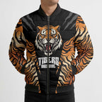 Brisbane Rugby Custom Bomber Puffer Jacket Go Tigers Skin Pattern - Aussie Hoodie