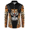 Brisbane Rugby Custom Button Sweatshirt Go Tigers Skin Pattern - Aussie Hoodie