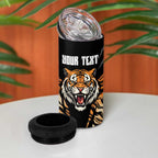 Brisbane Rugby Custom 4 in 1 Can Cooler Tumbler Go Tigers Skin Pattern - Aussie Hoodie